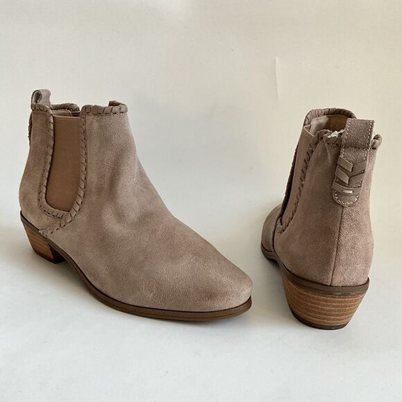 Jack Rogers Chelsea Boot Women Size 9.5M Taupe Suede Poppy Pull-on Waterproof - Picture 3 of 12